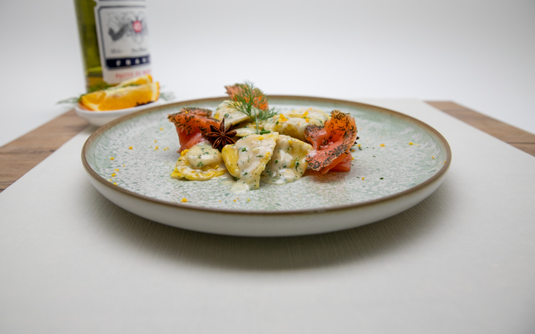 Cappelletti salmone con pastis