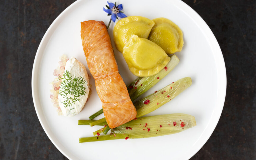 Fantaisie de saumon sauvage et ses cappellettis salmone e spinaci