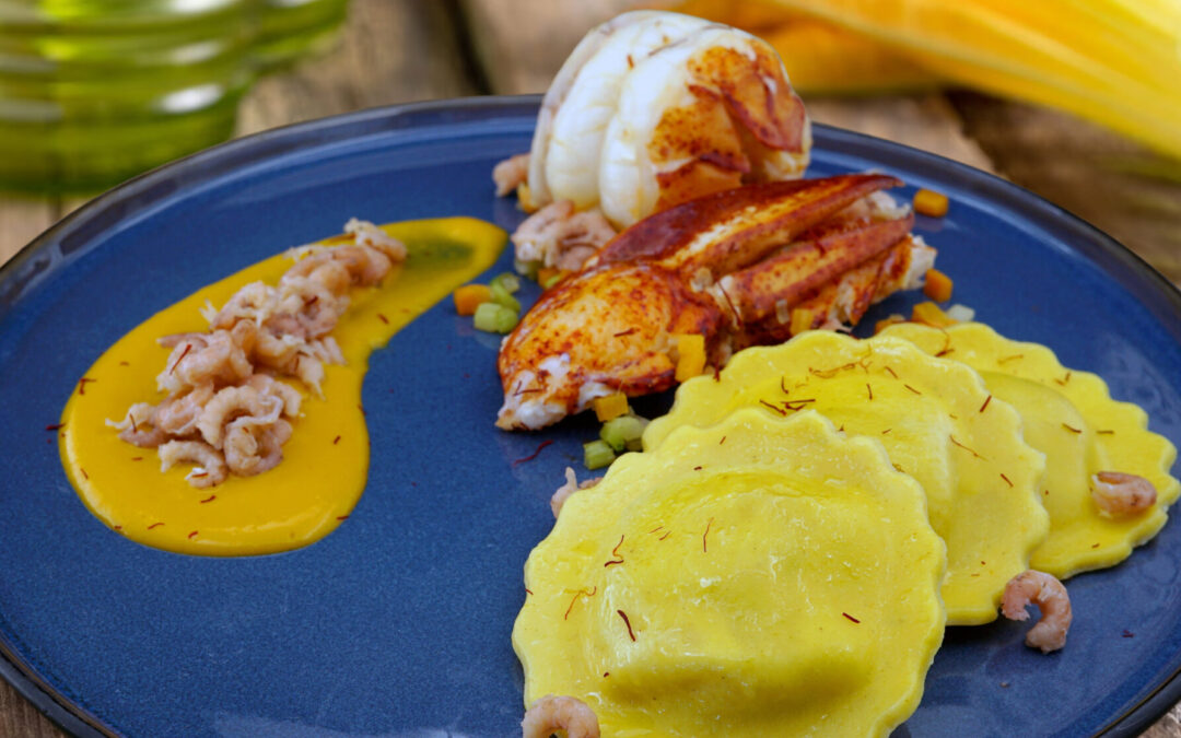 Fiori Scampi avec homard et sauce au safran