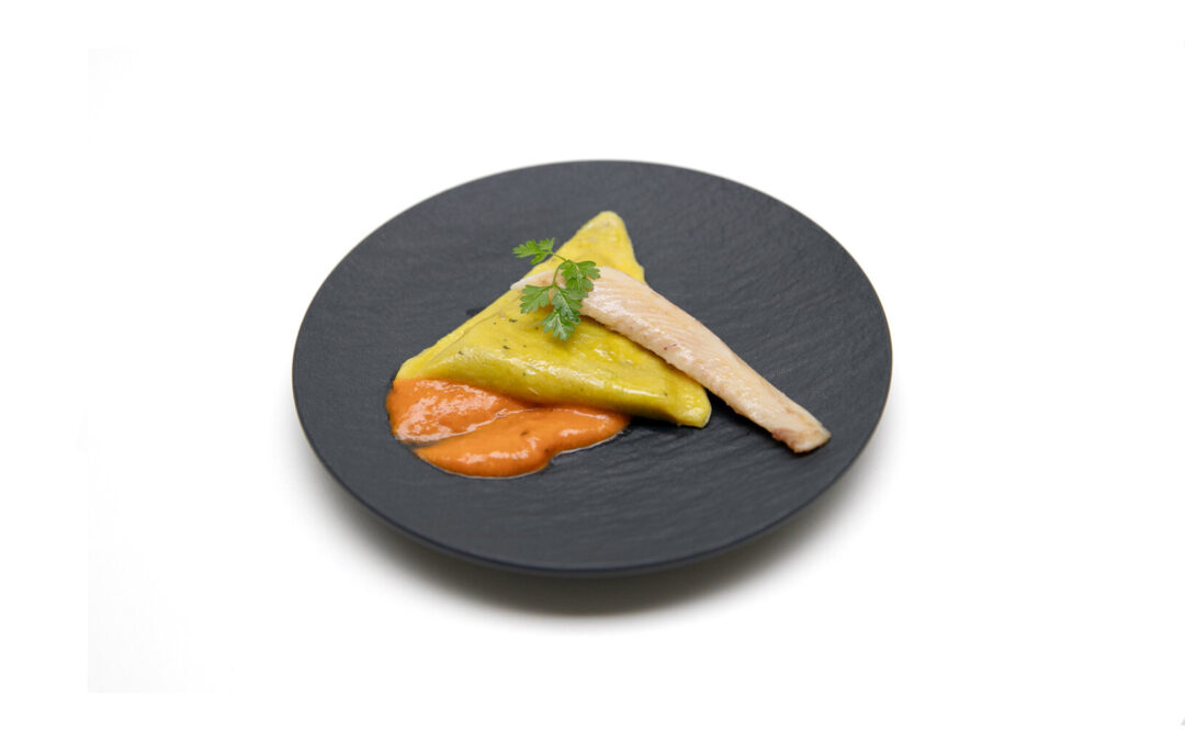 Pansotti Bufalo Ricotta Spinaci with trout and mascarpone sauce