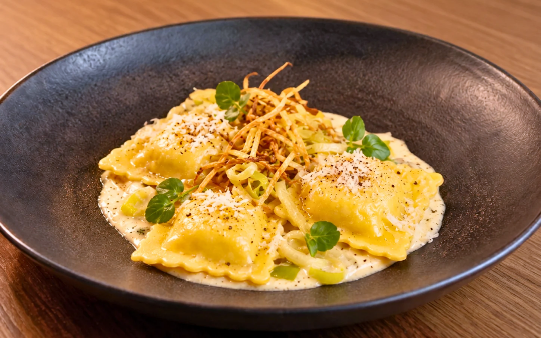 Ravioli Tartufo con crema di Parmigiano