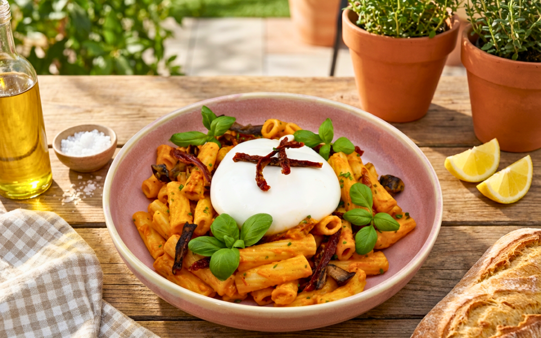 Rigatone Rosso con burrata
