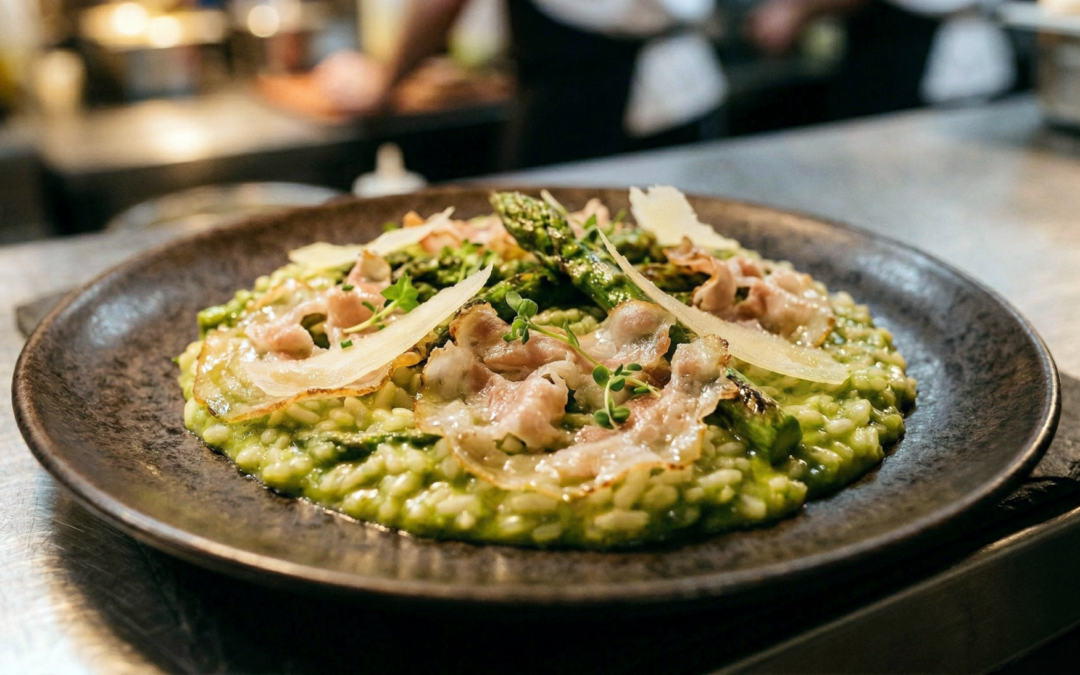Risotto aux asperges vertes et pancetta