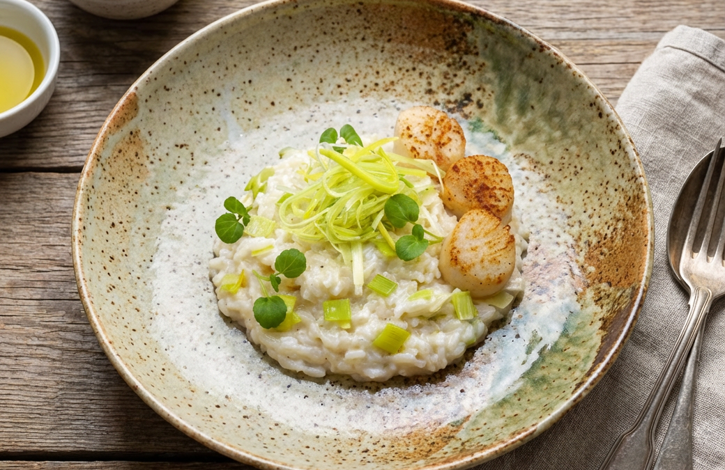 St. Jacques-risotto met prei