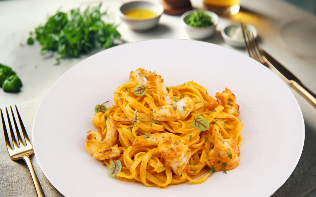 Tagliatelli scampis alla rosso