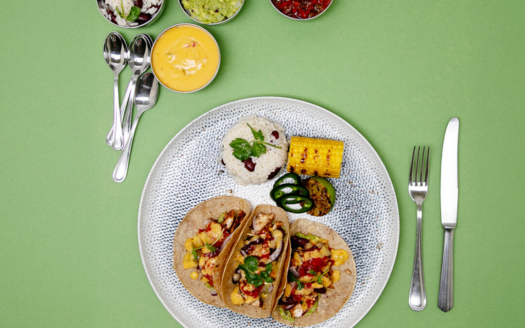 Tex-Mex Taco Trio met Gegrilde Kip, Rijst en Maïs