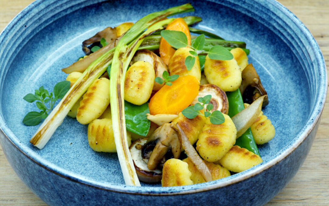 Wok de gnocchis et légumes